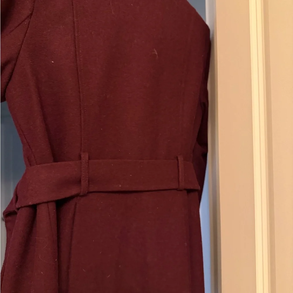 New York & Company Deep Burgundy Trench Coat - Picture 5 of 8